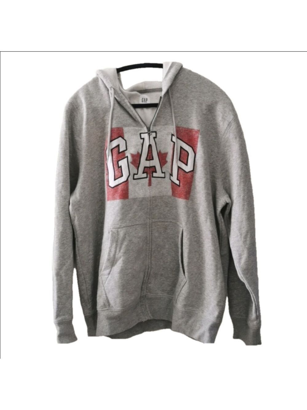 Mens Gap zip up hoodie, with Canadian 🇨🇦 flag. Size XL. EUC